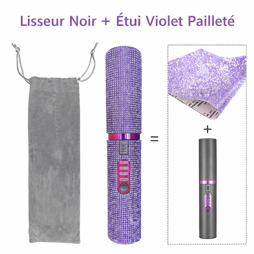 Kit Lisseur Portable + Miroir led + Trousse