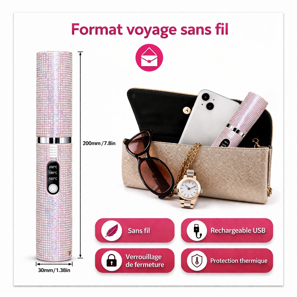 Lisseur Sans Fil 2-en-1 Diamond