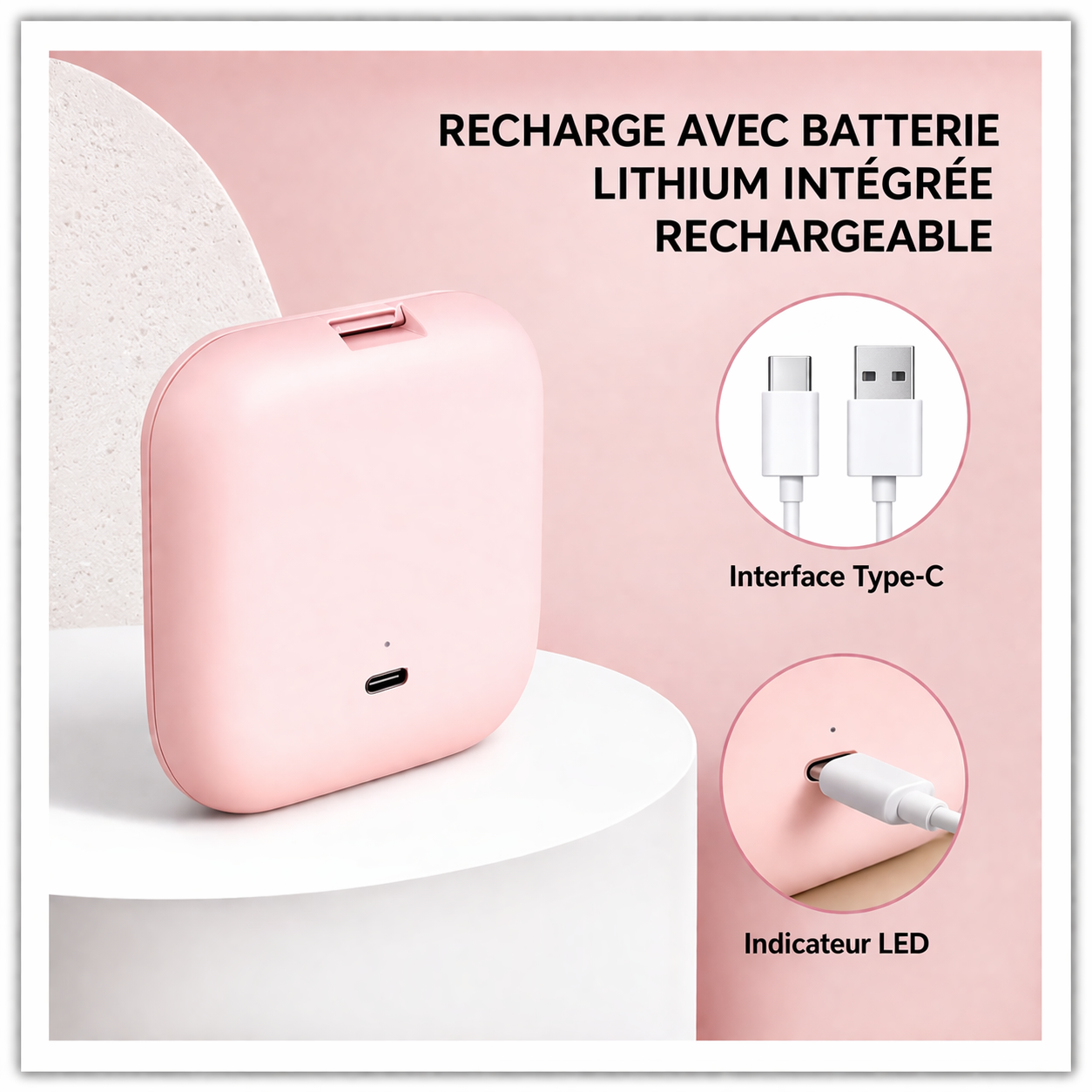 Miroir de Poche LED Compact – Grossissement 1x/2x, Éclairage Intégré