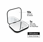 Kit Lissage Beauté 3-en-1 – Brosse Chauffante Sans Fil + Miroir LED + Trousse